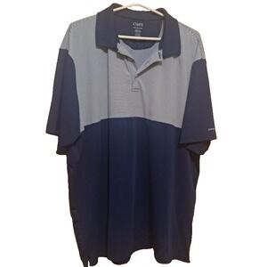 Chaps Men's‎ Golf Polo Sport Blue/Gray Color block Size 2XL/TTG